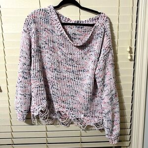 XL multicolored scoop neck sweater